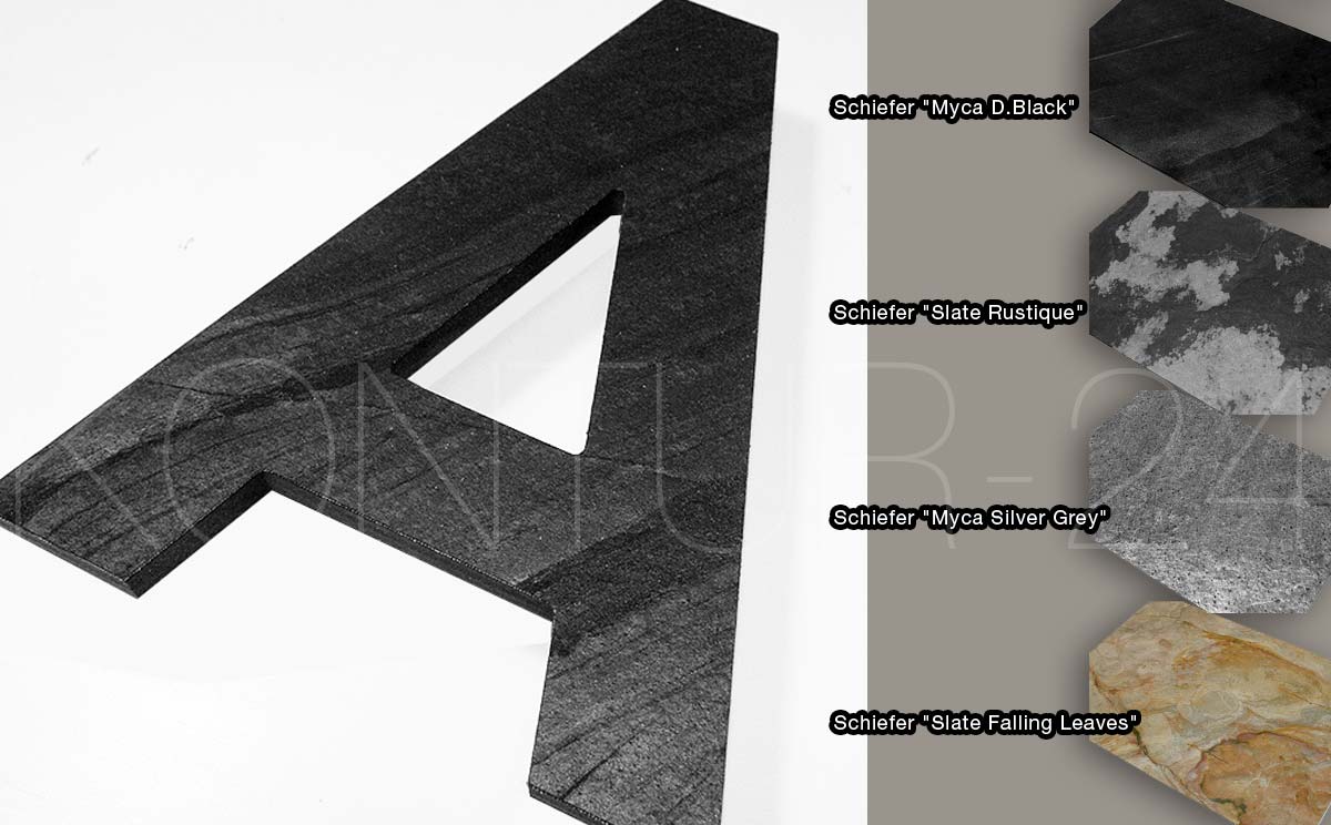 3D-Buchstaben Steinfurnier & Holz
